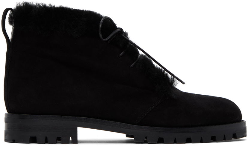 Oblečenie Manolo Blahnik Manolo Blahnik Mircus Suede Ankle Boots with Shearling Trim Čierna | 320-1233-0004