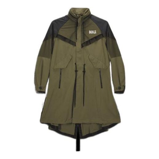 Parka Nike Funnel-Neck Oversized-Fit Shell Trench Jacket by Sacai Zelené | DQ9028-222