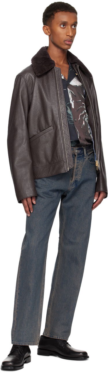 Bomber bunda Paul Smith Paul Smith Grained Leather Jacket Hnedá | M1R-154Z-N02448-59, 3