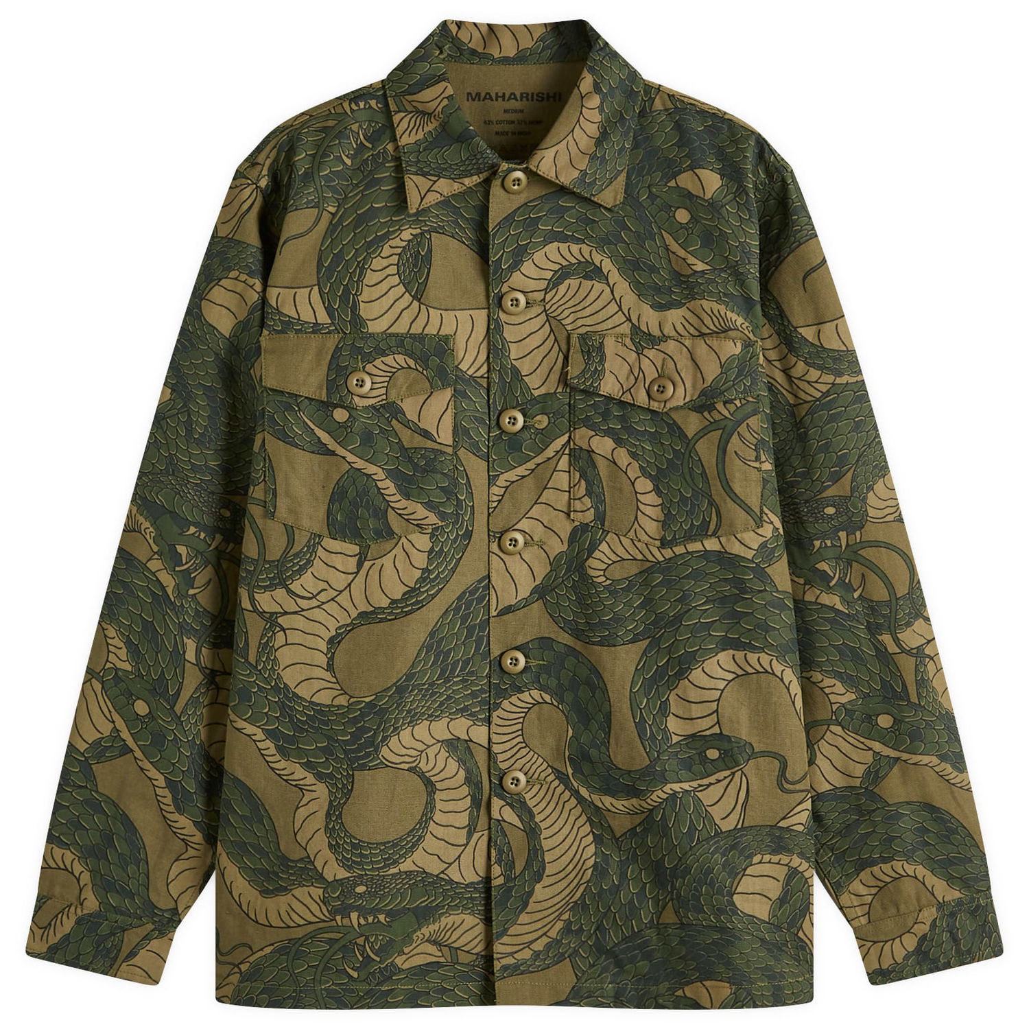 Košeľa Maharishi Maharishi Snakeskin Utility Overshirt, Size Large Zelené | 6037-GRN, 0
