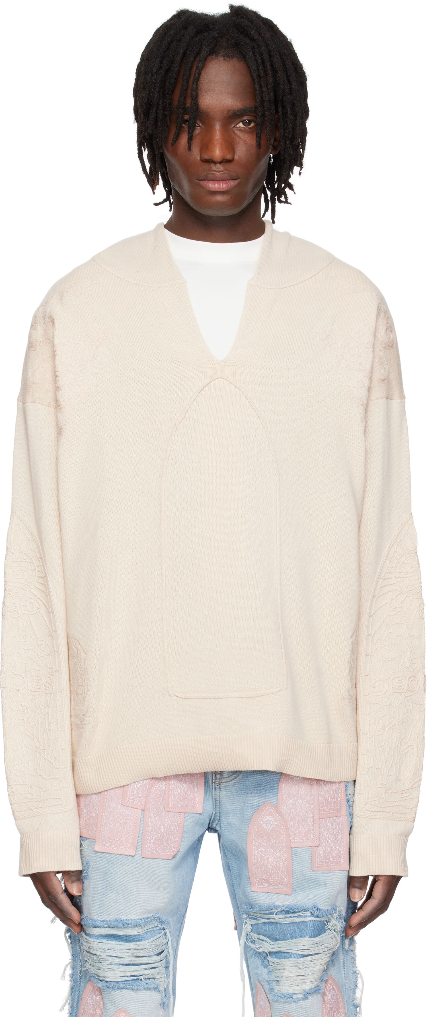 Sveter Who Decides War Who Decides War Whim Embroidered Detail Knit Sweater Béžová | 1110640022SS25, 0