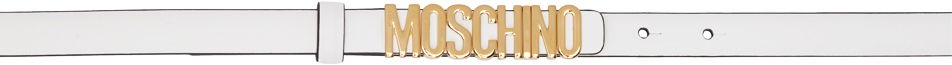 Opasok Moschino Moschino Narrow Logo Belt Biela | 8008 8001 A0001, 0