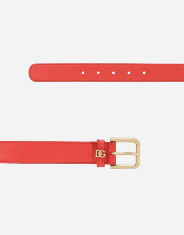 Opasok Dolce & Gabbana Leather Belt With Logo Buckle Červená | BE1636AW57687550, 3