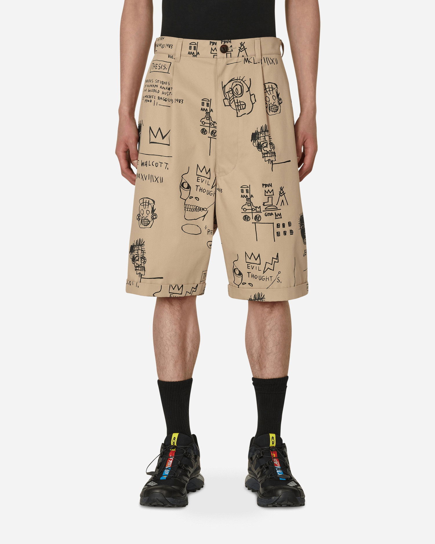 Šortky Junya Watanabe Jean-Michel Basquiat Print Chino Shorts Béžová | WK-P003-S23 1, 0