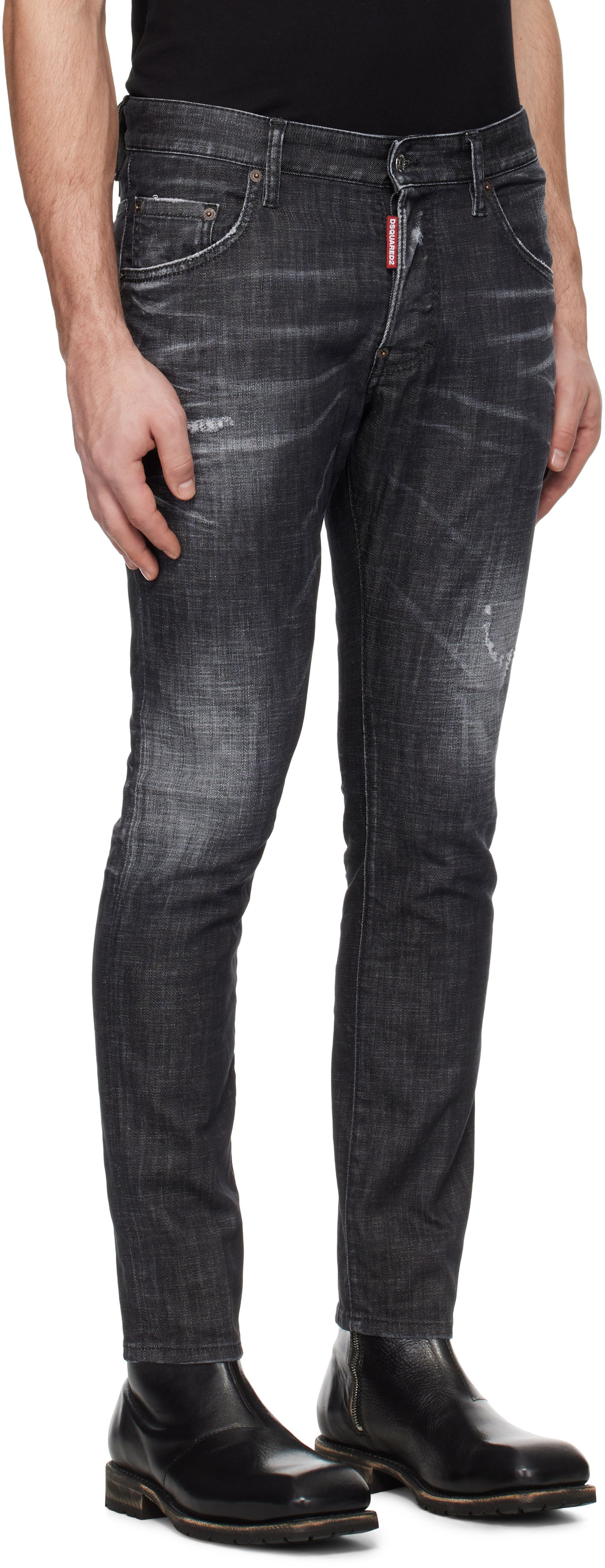 Džínsy DSQUARED2 Dsquared2 Easy Wash Skater Jeans Čierna | S74LB1617_S30357, 1