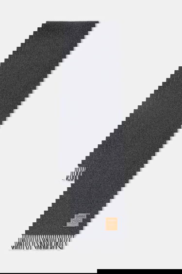 Šál GANNI Smooth Double Face Wool Solid Scarf Šedá | A6932, 0