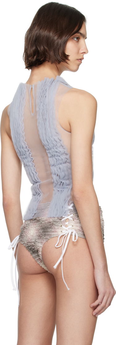 Tielko Collina Strada Collina Strada Dandelion Sheer Ruffle Tank Top Šedá | XX3073, 2