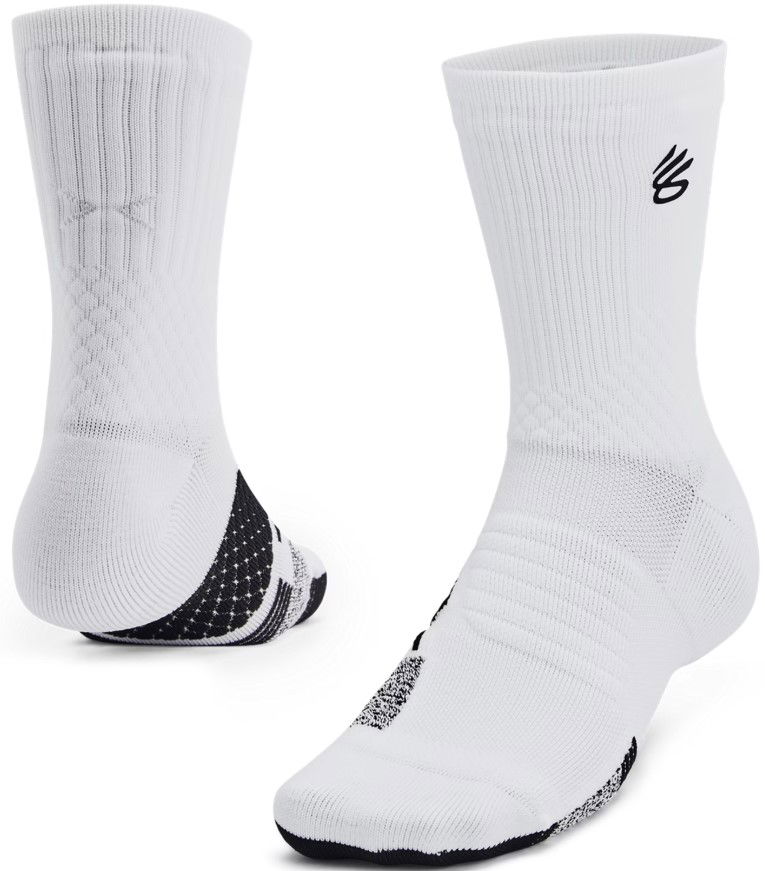 Ponožky Under Armour Curry AD Playmaker Mid Socks Biela | 1376231-102, 0