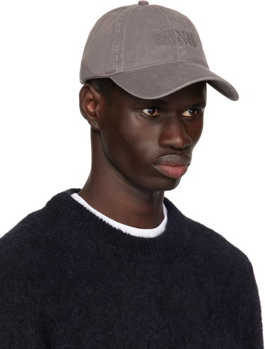 Šiltovka GANNI Ganni Embroidered Logo Cap Šedá | A6302, 1