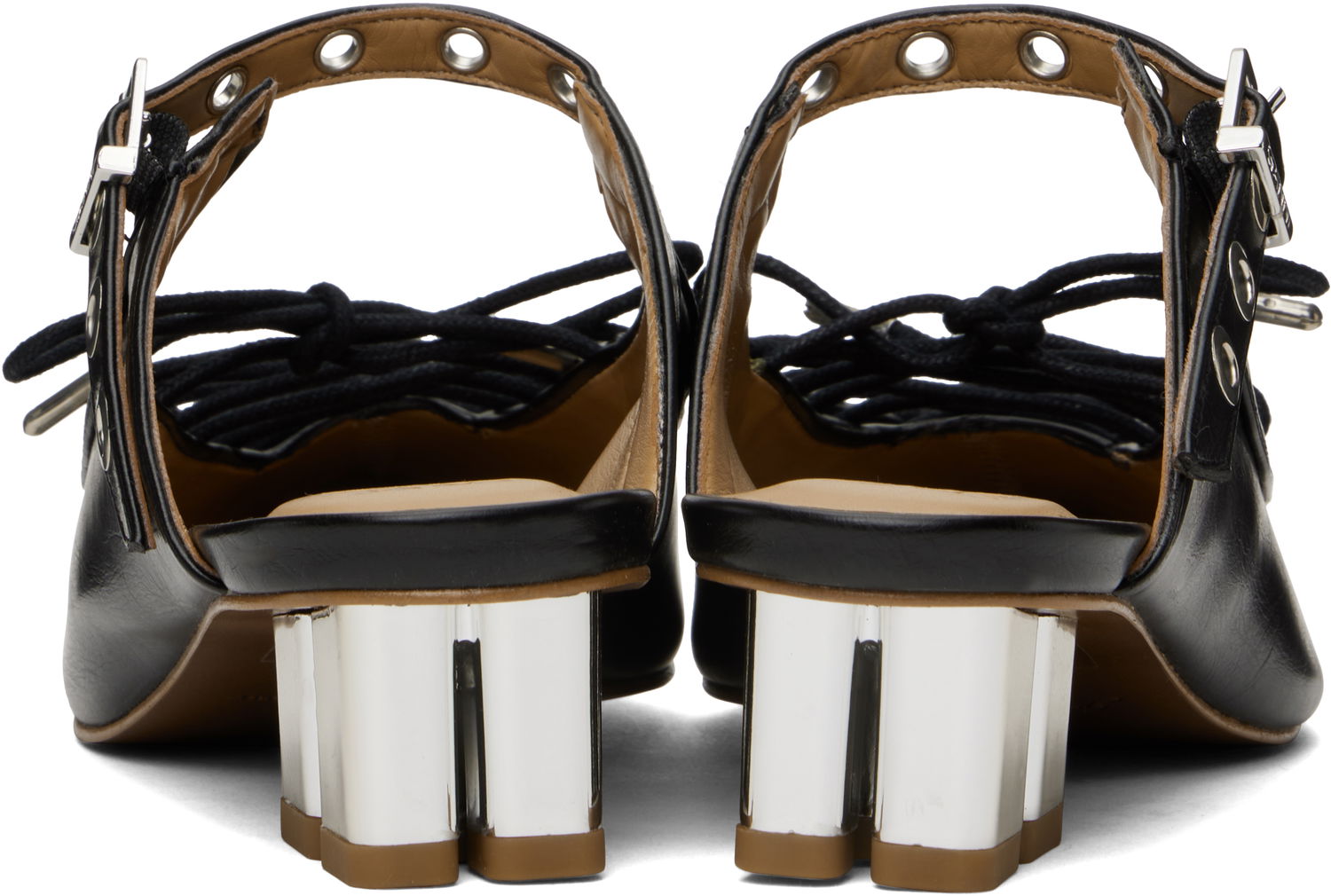 Tenisky a topánky GANNI GANNI Oleatex Lace-Up Mules Čierna | S2925, 1