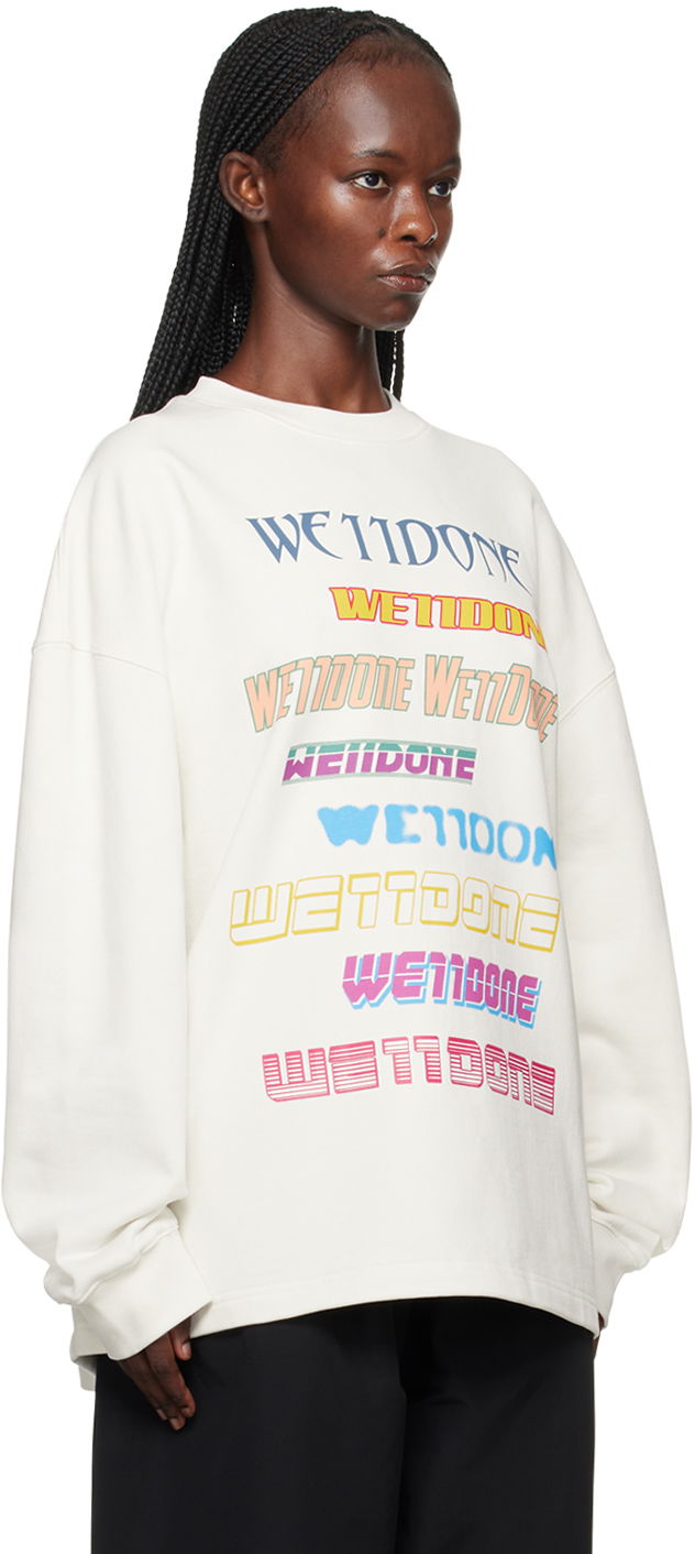 Mikina We11done We11done Printed Sweatshirt Biela | WD-TP5-19-114-U-WH, 1