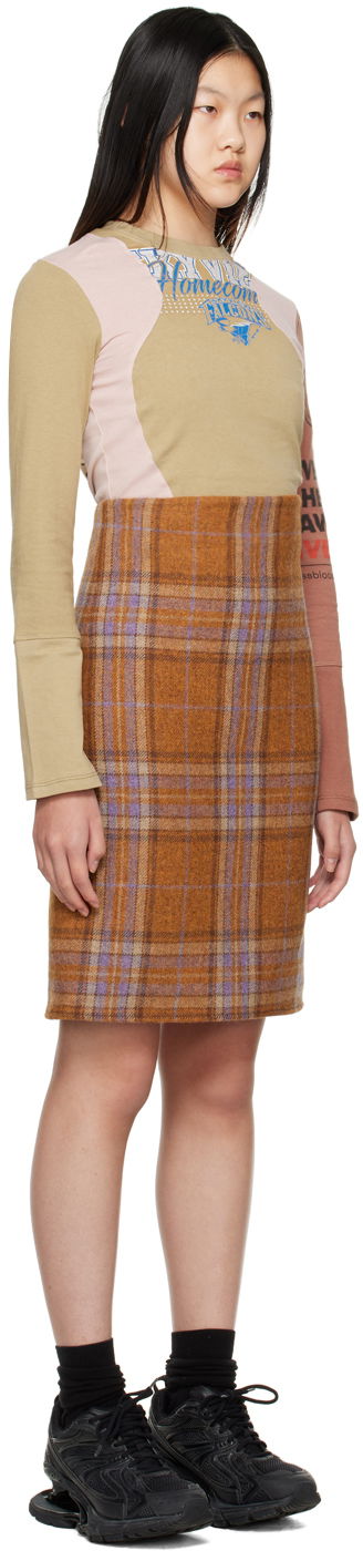 Sukňa We11done Plaid Mini Dress Hnedá | WD-OP3-22-219-W-OR, 1