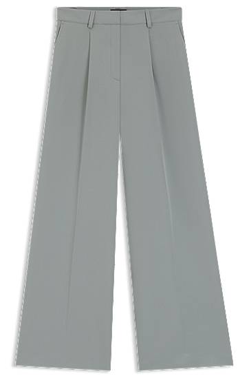 Nohavice BOSS Stretch Wide-Leg Trousers Šedá | 50545580, 0
