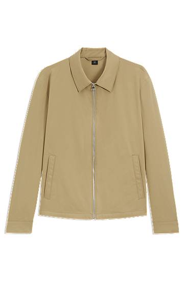 Bunda BOSS BECKHAM x BOSS Cotton Blend Zip-Up Jacket Béžová | 50549075, 0