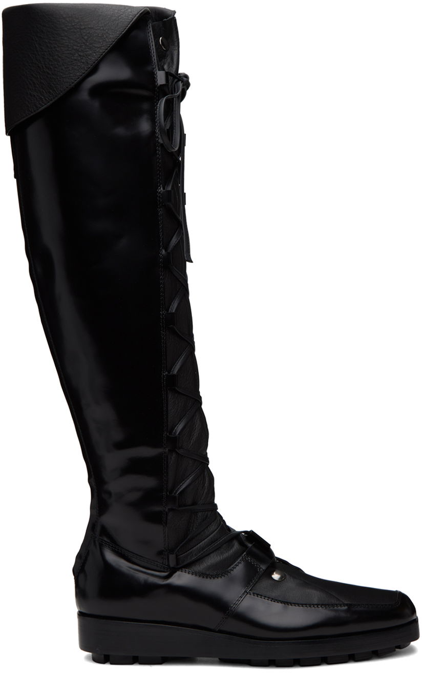 Oblečenie KIKO KOSTADINOV Kiko Kostadinov Priam Lace-Up Knee-High Boots Čierna | KKAW23FT02-96, 0
