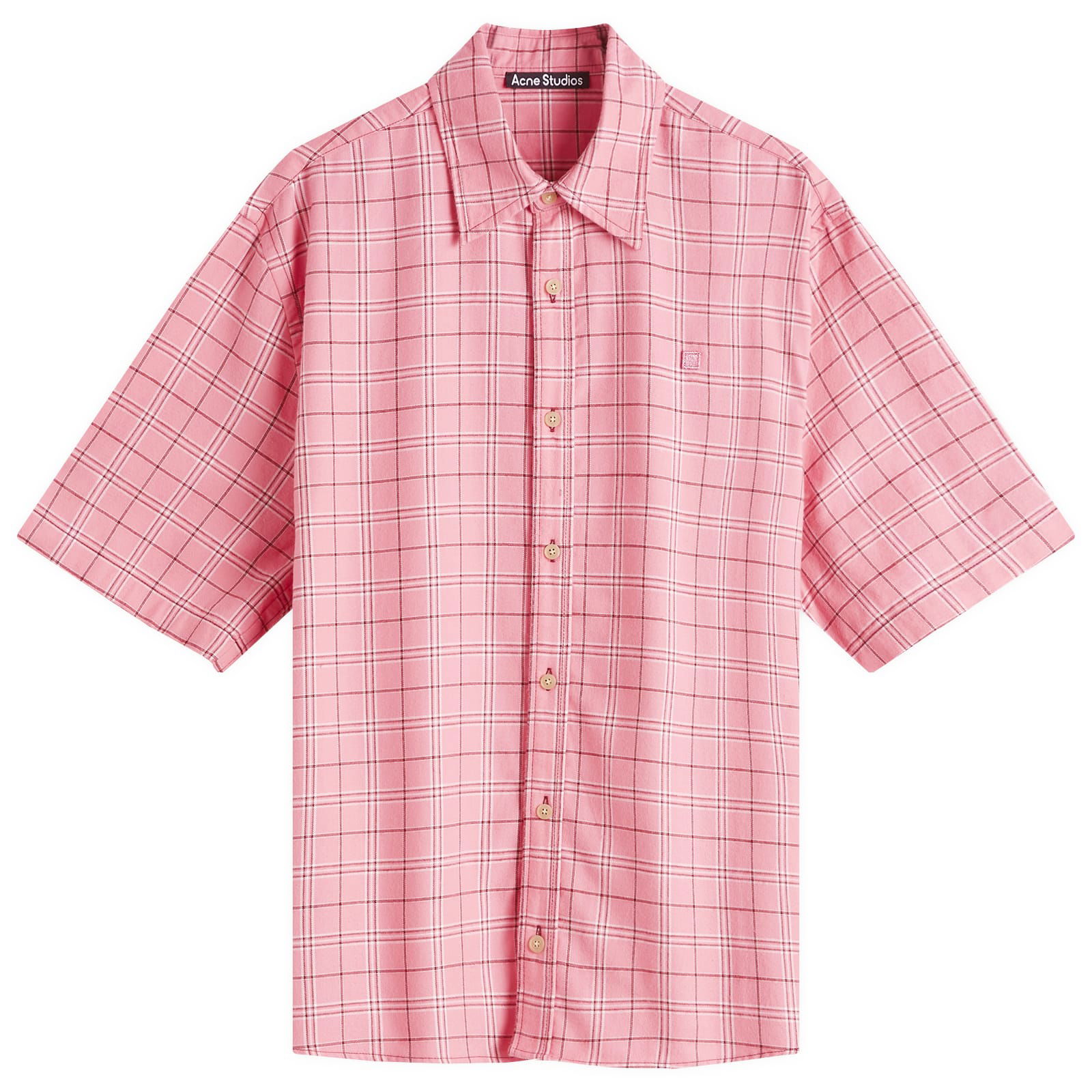 Sarlie Face Short Sleeve Flannel Check Shirt