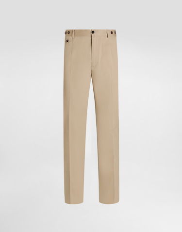 Nohavice Dolce & Gabbana Stretch Cotton Gabardine Trousers Béžová | GP19VTFUFJ9M0263, 0