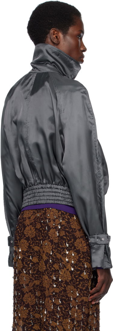 Bomber bunda Dries Van Noten Dries Van Noten Satin Bomber Jacket Šedá | 251-010506-1427, 2