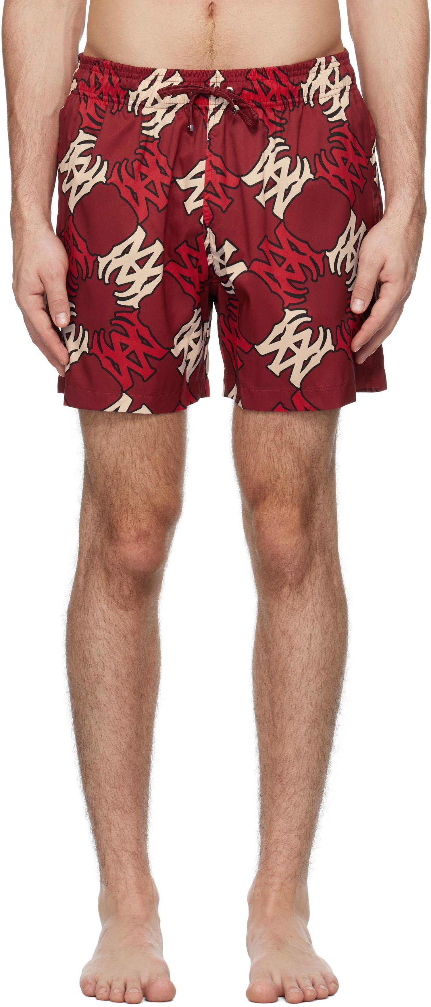 Plavky AMIRI Quad Print Swim Shorts Červená | AMSWTK1027, 0