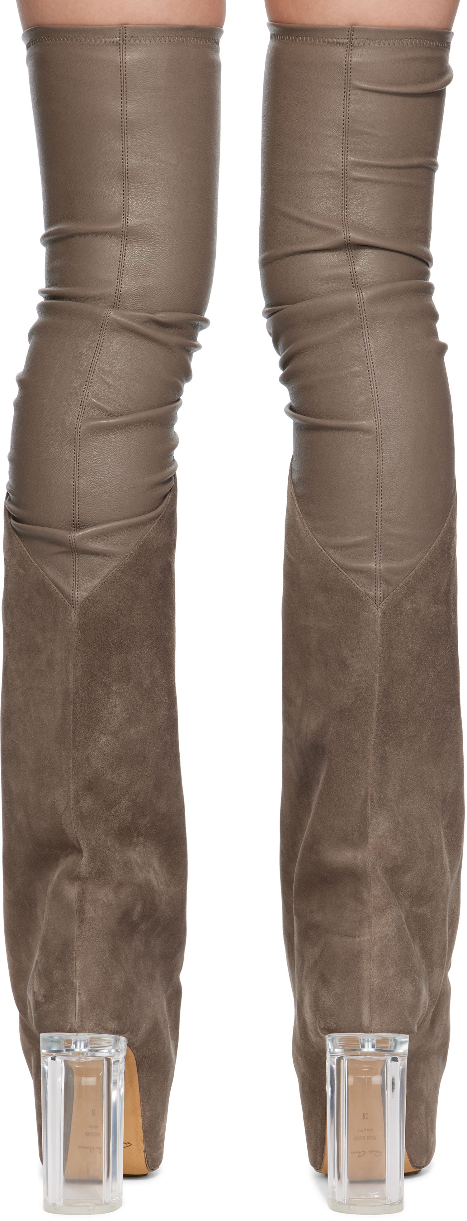 Šaty Rick Owens Rick Owens Hollywood Taco Kiss Suede Tall Boots Šedá | RO01E7843 LSLVS0, 1