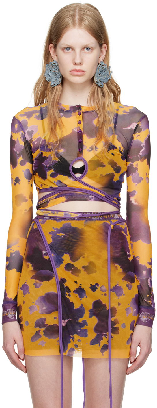 Crop Top Ottolinger Ottolinger Exclusive Long Sleeve Crop Top Žltá | 101016, 0
