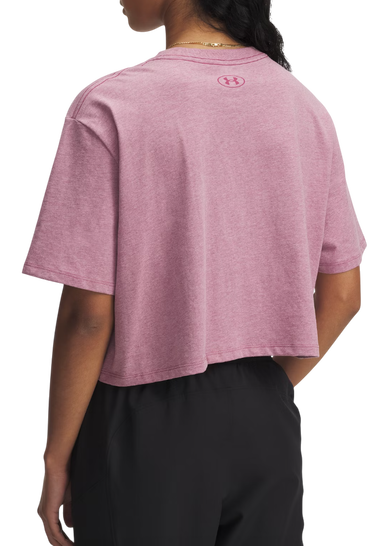 Crop Top Under Armour Under Armour Rival Short Sleeve T-Shirt Ružová | 1389721-659, 2