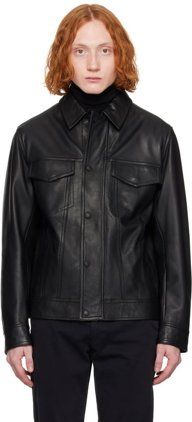 Bunda BOSS BOSS Sheepskin Leather Jacket Čierna | 50530256, 0