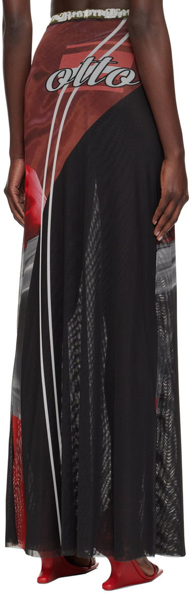 Sukňa Ottolinger Ottolinger Printed Mesh Maxi Skirt Čierna | 0101315, 2