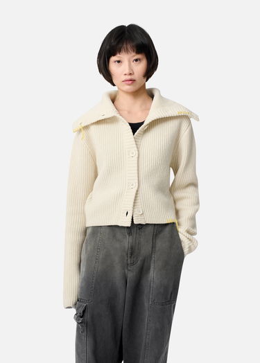 Sveter AXEL ARIGATO Cropped Knit Cardigan Biela | A3359002, 2
