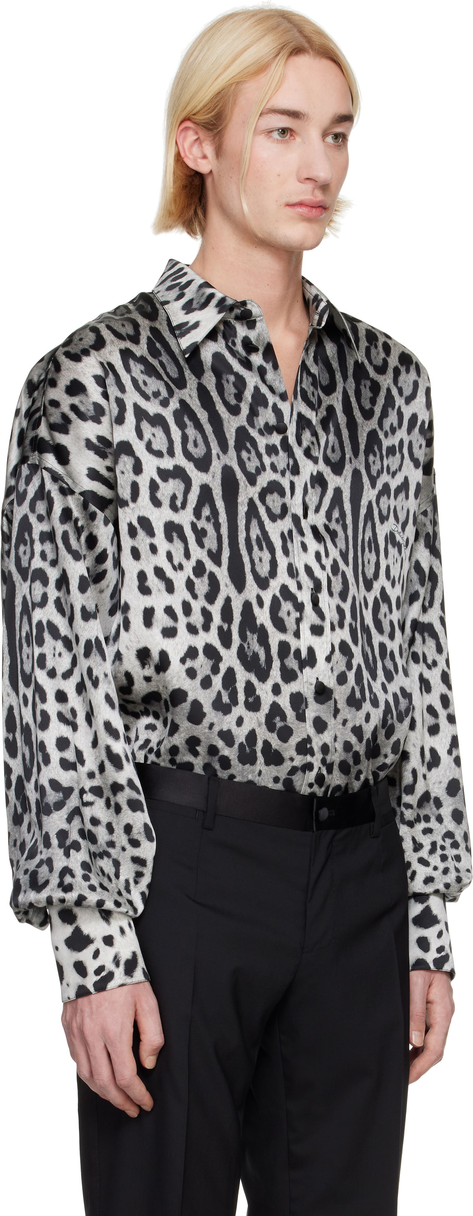 Dolce&Gabbana Super-Oversize Leopard-Print Silk Shirt