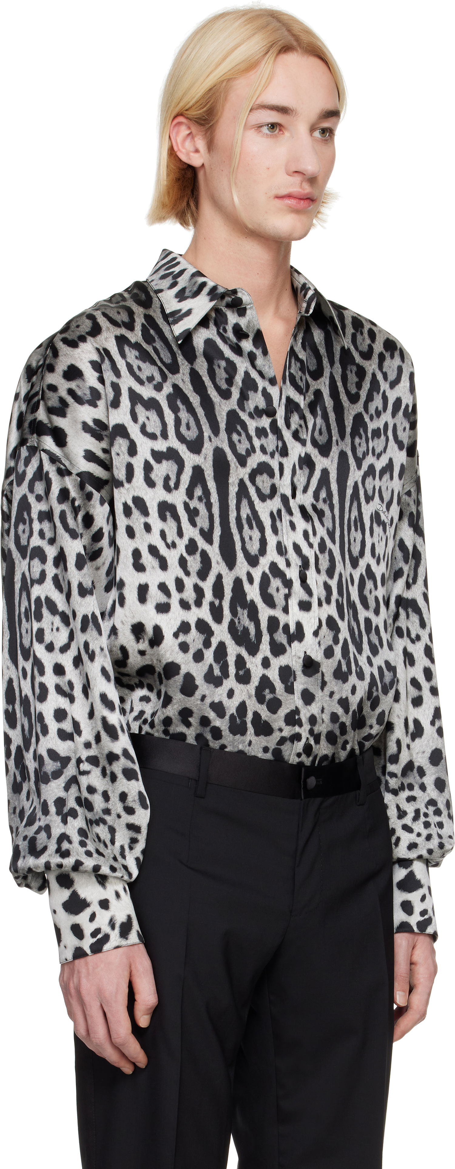 Košeľa Dolce & Gabbana Dolce&Gabbana Super-Oversize Leopard-Print Silk Shirt Biela | G5MG0TIS1WT, 1