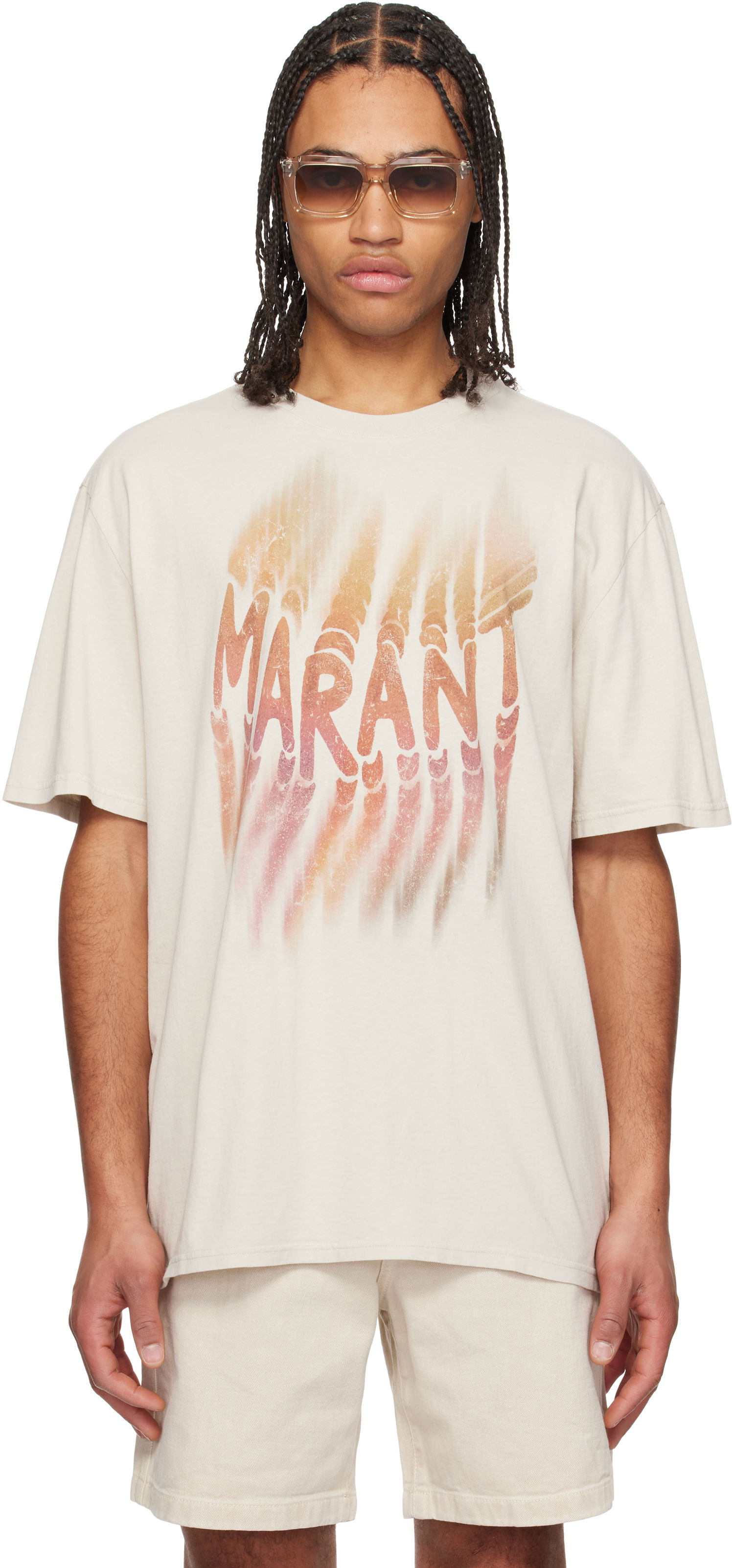 Tričko ISABEL MARANT Isabel Marant Hugo T-Shirt Béžová | 25PTS0149HA-C1N04H, 0