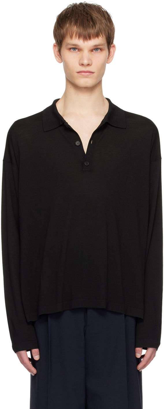 Polo tričko The Row Long Sleeve Polo Čierna | 268-Y590, 0