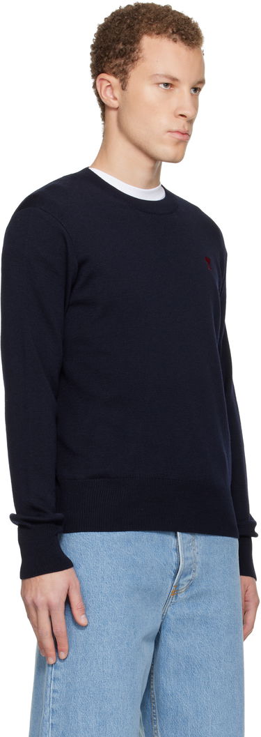 Sveter AMI Wool Ami De Coeur Crewneck Sweater Navy | H25HKS826.001, 1