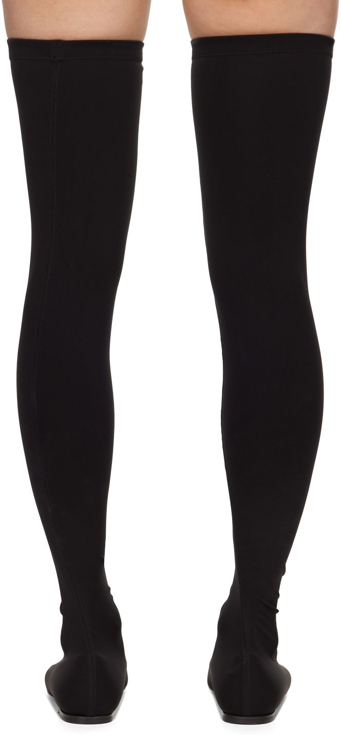 Tenisky a topánky Dolce & Gabbana Stretch Jersey Thigh-High Flats Čierna | CU1115 AV590, 1