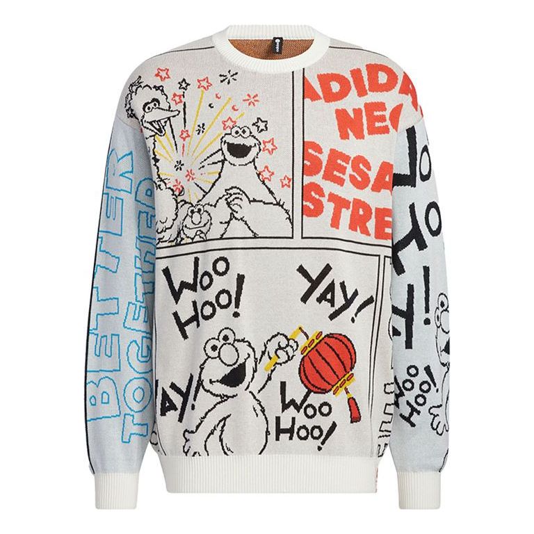 Sveter adidas Originals adidas x Sesame Street Comic Print Sweater Biela | HD7294