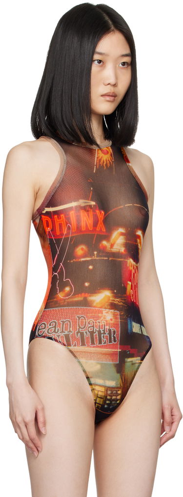 Body Jean Paul Gaultier Jean Paul Gaultier 'The Pigalle' Printed Mesh Bodysuit Hnedá | 24/30-F-BD044-T552-00301550, 3