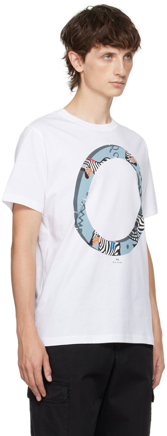 Tričko Paul Smith PS Paul Smith Zebra Ring T-Shirt Biela | M2R-011R-LP4056-01, 1