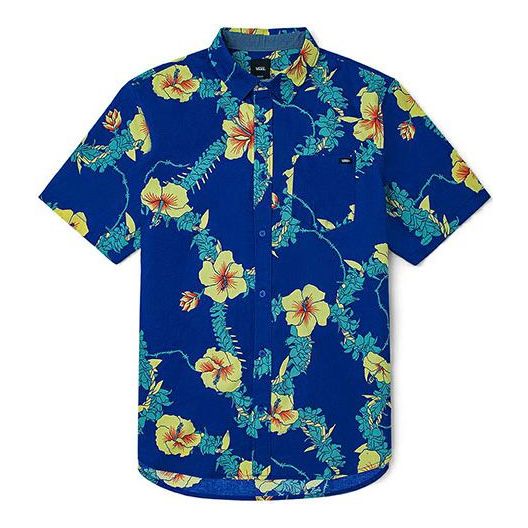 Košeľa Vans Floral Short Sleeve Shirt Modrá | VN0A5E6HZD1