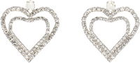 Blumarine Rhinestone Hearts Drop Earrings