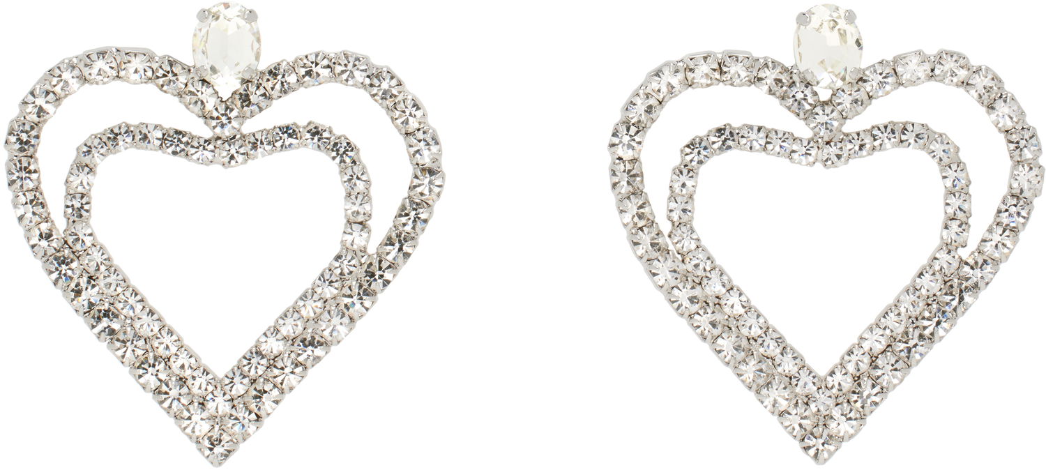 Náušnice Blumarine Blumarine Rhinestone Hearts Drop Earrings Metalická | P522W320A, 0