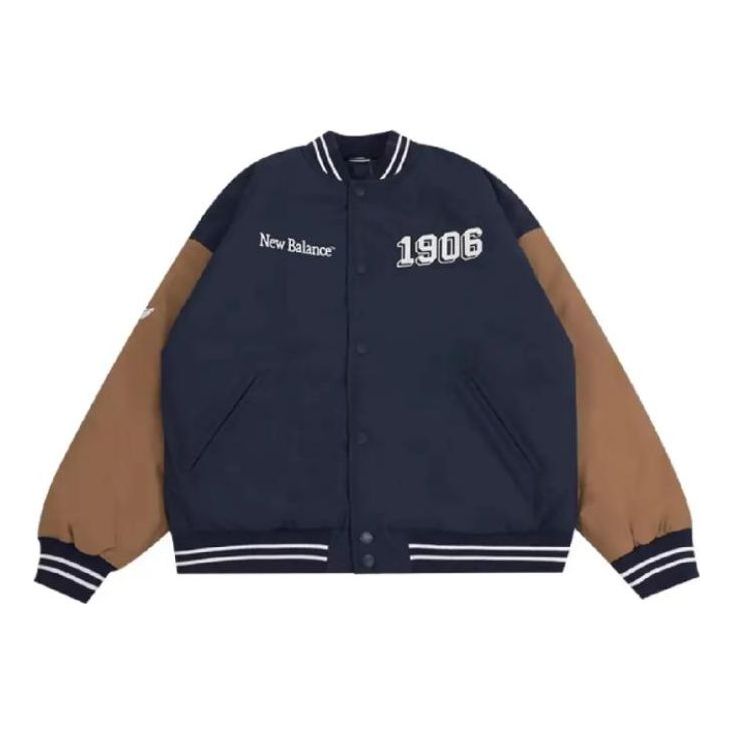 Bomber bunda New Balance Vintage Varsity Jacket Modrá | AMJ34309-ECL, 0