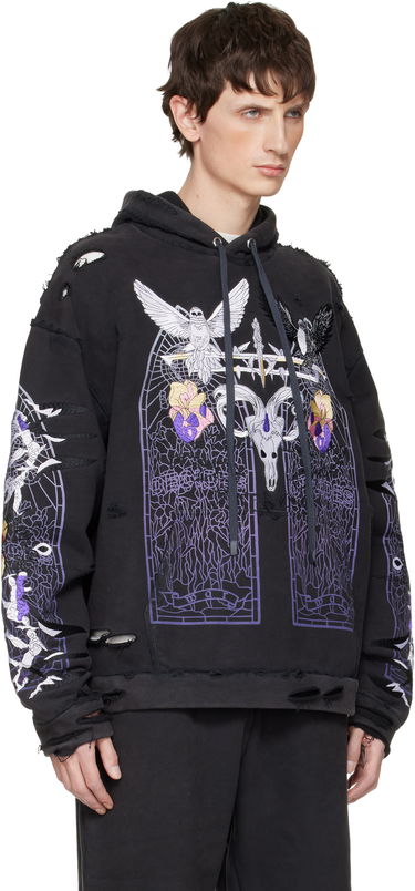 Mikina Who Decides War Eptiome Distressed Graphic Hoodie Čierna | 1110160002FW25, 1