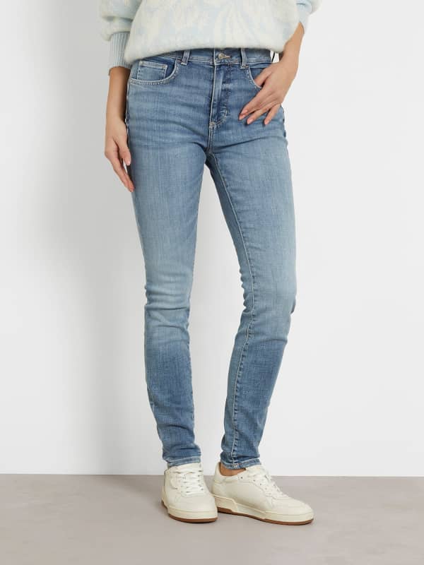 Nohavice a džínsy GUESS Mid Rise Skinny Denim Pant Modrá | W4RA34D5922, 0