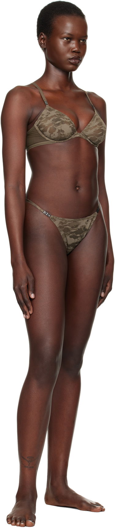 Podprsenka Diesel Camo Lace Plunge Bra Zelené | A15644 0LKBX, 3