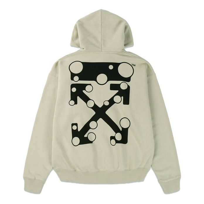 Mikina Off-White Off-White FW21 Arrow Print Loose Fit Hoodie Béžová | OMBB085F21FLE0111710