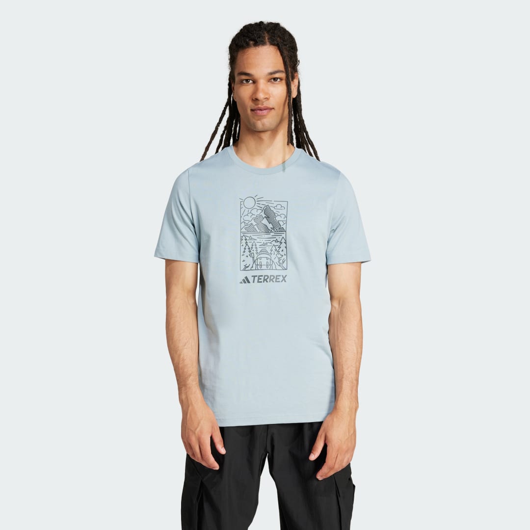 Tričko adidas Performance Terrex Graphic T-Shirt Modrá | JN4265, 0
