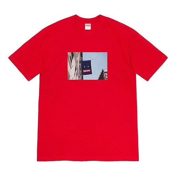 Tričko Supreme Banner Graphic Short Sleeve T-Shirt Červená | SUP-FW19-224