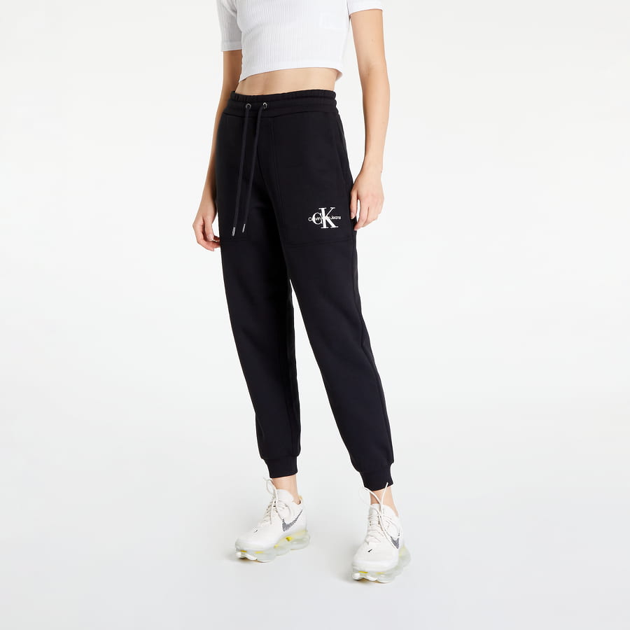 Tepláky CALVIN KLEIN Monologo Cuffed Joggers Čierna | J20J218971 BEH, 0