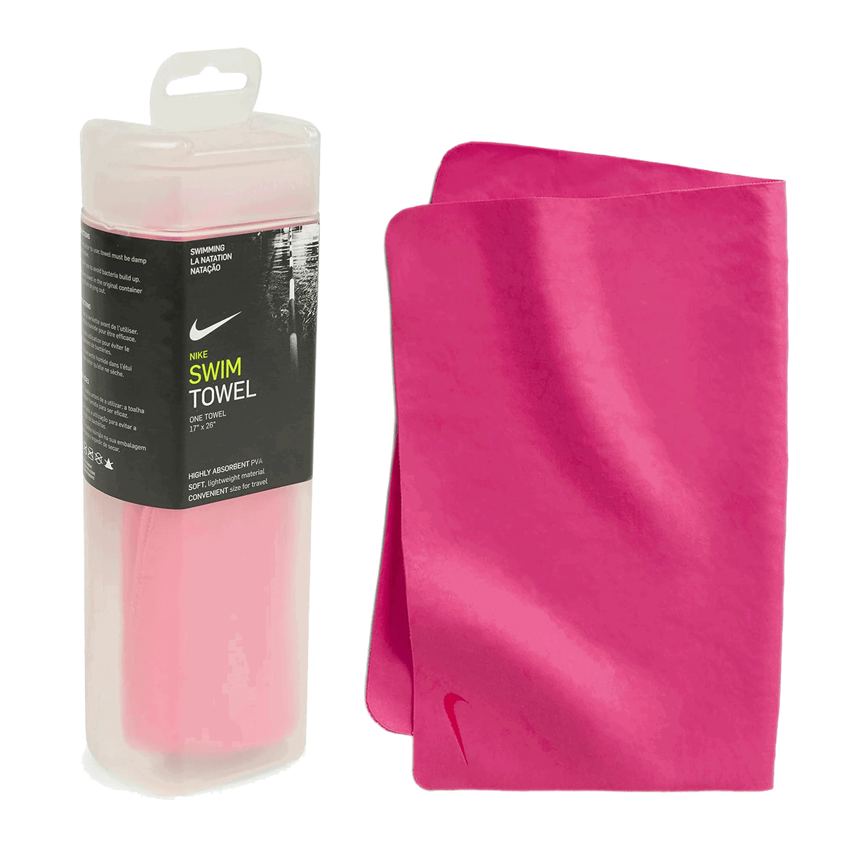 Športový doplnok Nike HYDRO RACER Highly Absorbent PVA Soft Lightweight Travel Towel 17x26 Ružová | NESS8165-673, 0